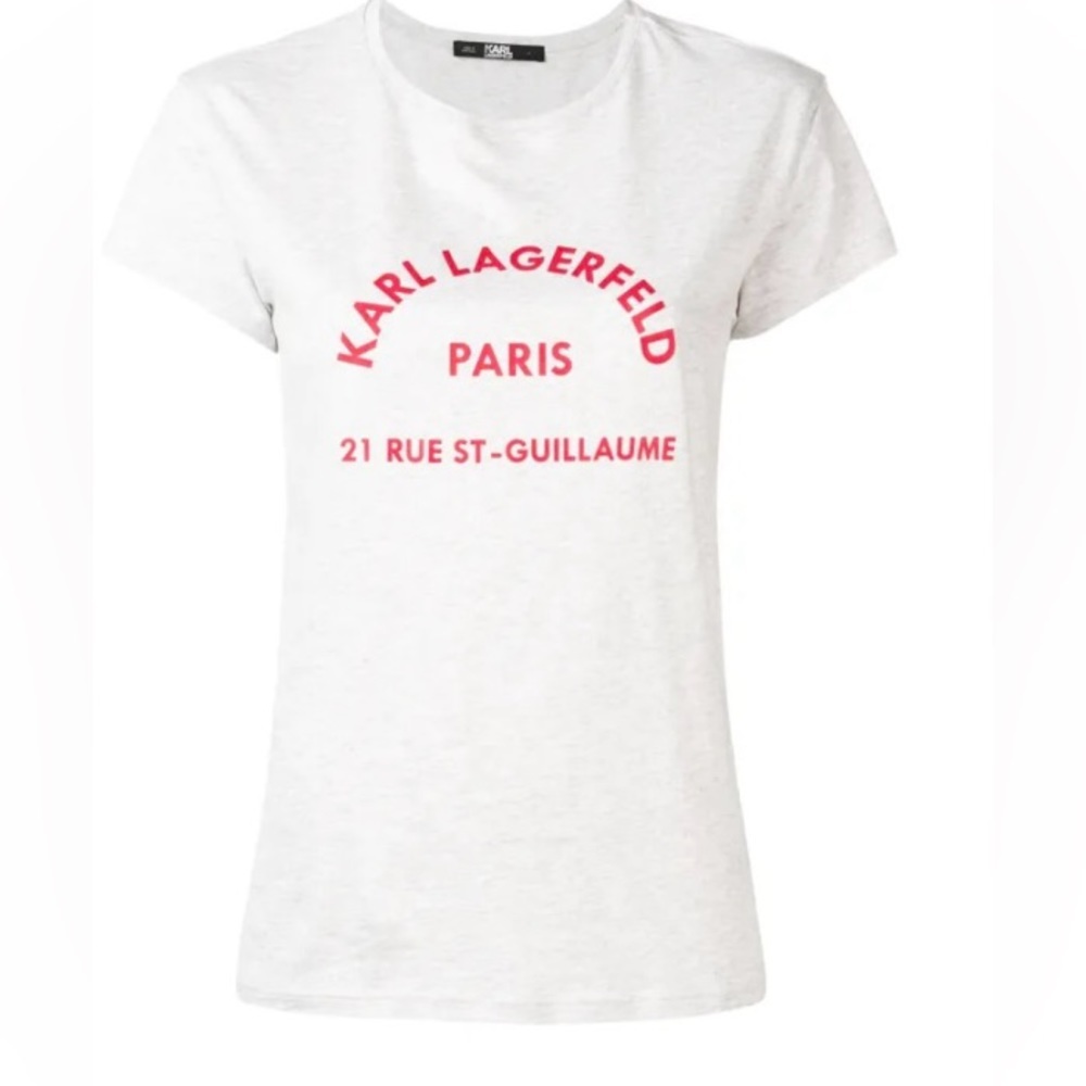 Karl Lagerfeld- Grey logo T-shirt small